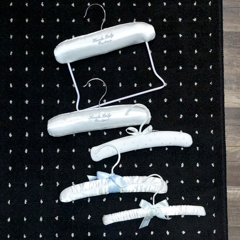 Satin•Cotton Emboidered•Padded Children's Boutique Hanger Assortment • Set of 5